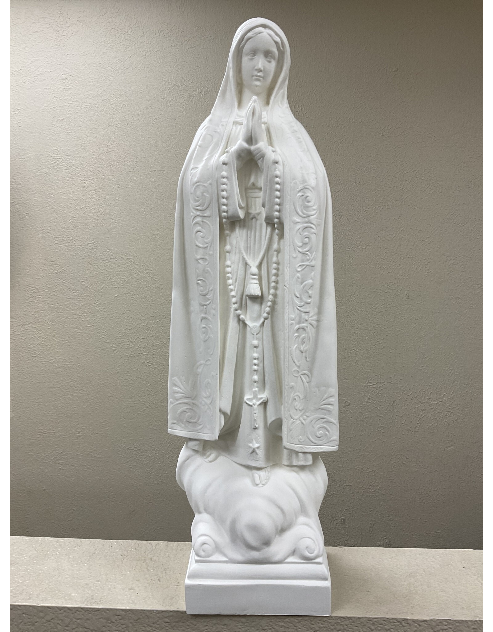 Space Age Our Lady of Fatima Statue 24" White Finish