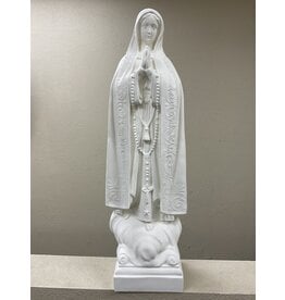 Space Age Our Lady of Fatima Statue 24" White Finish