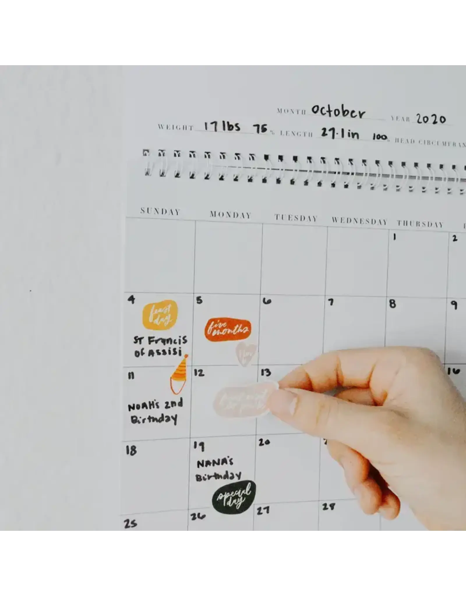 Be a Heart Christian Baby Milestone Calendar