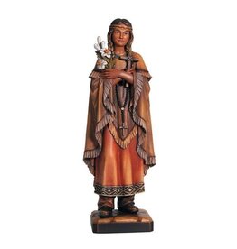 Pema Statue - St. Kateri Tekakwitha, Wood-Carved,