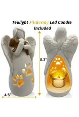 OakiWay Statue/LED Tealight Candle Holder - Angel with Dog