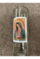 Cathedral Candle 5, 6, 7-Day Glass Globes - Our Lady of Guadalupe (12)
