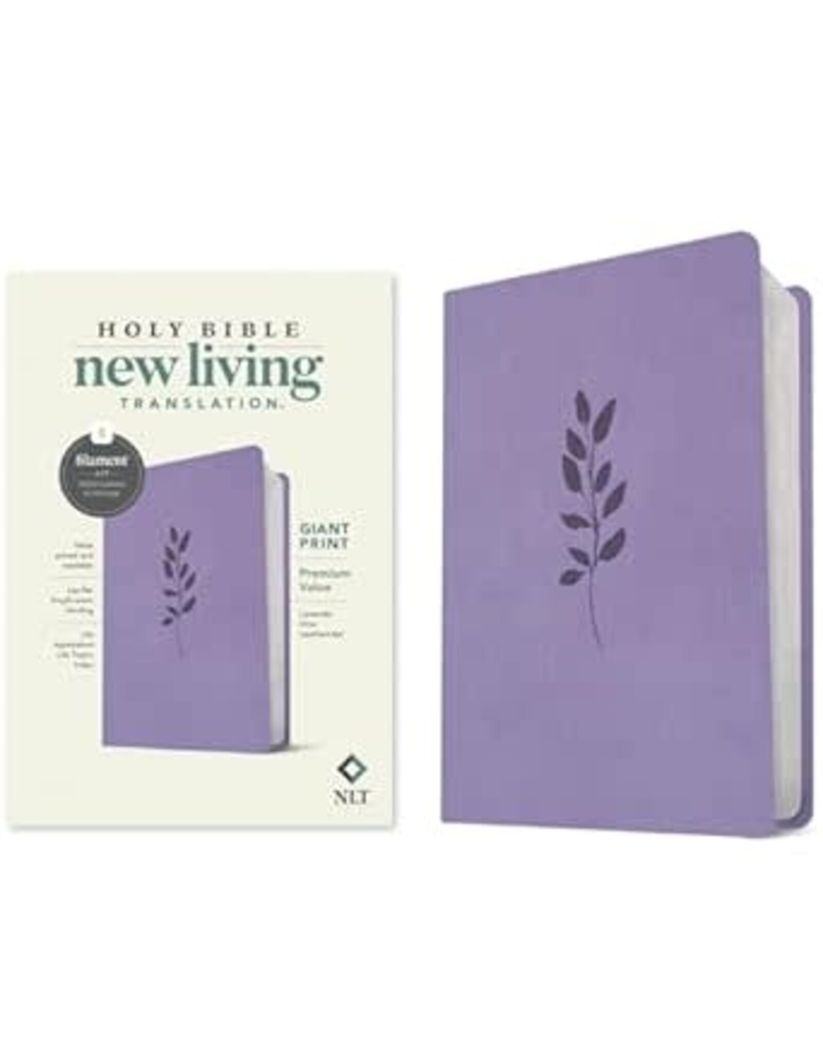 Tyndale NLT Giant Print Bible, Filament Enabled Edition (Leatherlike, Lavender Vine)