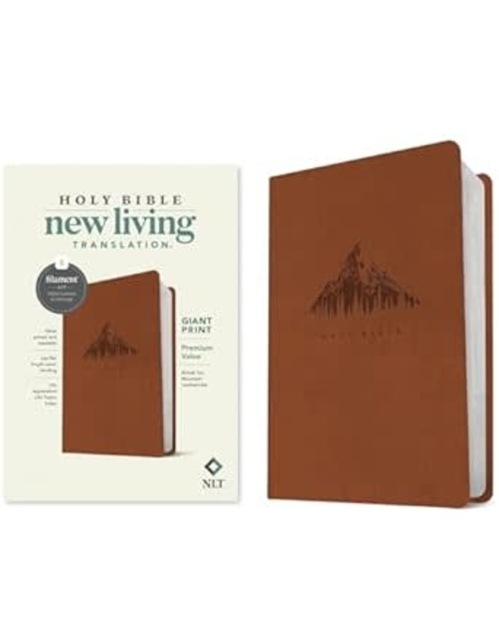 Tyndale NLT Giant Print Bible, Filament Enabled Edition (Leatherlike, British Tan Mountain)