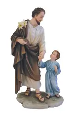Goldscheider St. Joseph & Child Statue - Color (9")