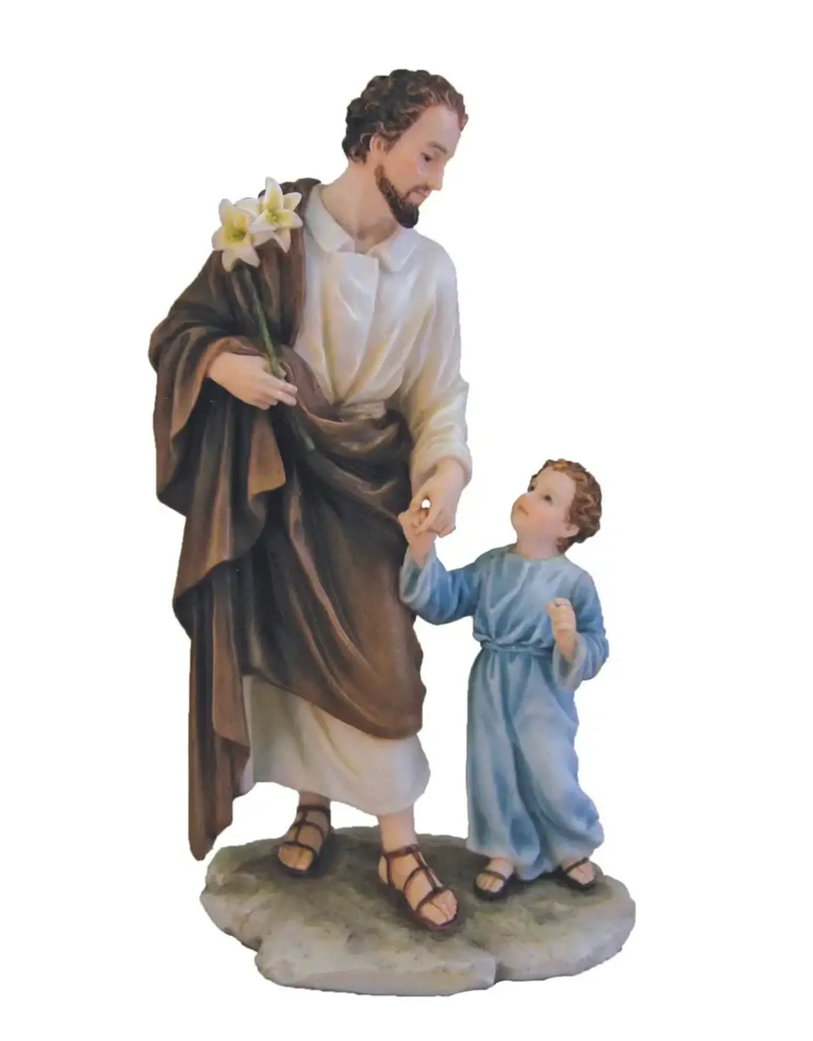 Goldscheider St. Joseph & Child Statue - Color (9")