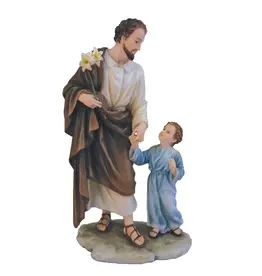 Goldscheider St. Joseph & Child Statue - Color (9")