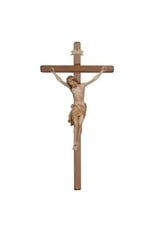 Pema Crucifix -Siena Corpus, 3-Wood Stain, Dark Stain Cross