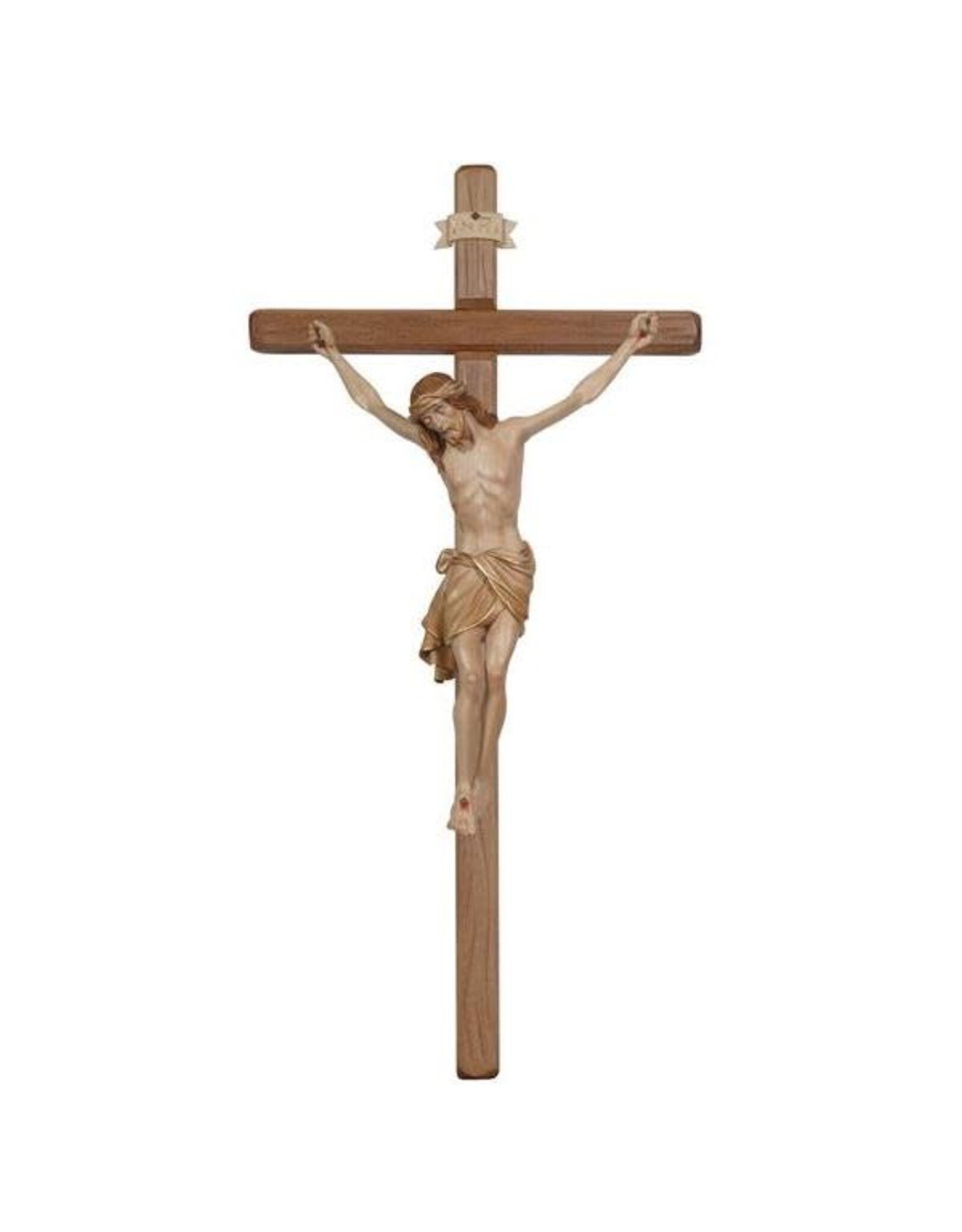 Pema Crucifix -Siena Corpus, 3-Wood Stain, Dark Stain Cross