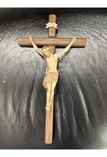 Pema Crucifix -Siena Corpus, 3-Wood Stain, Dark Stain Cross
