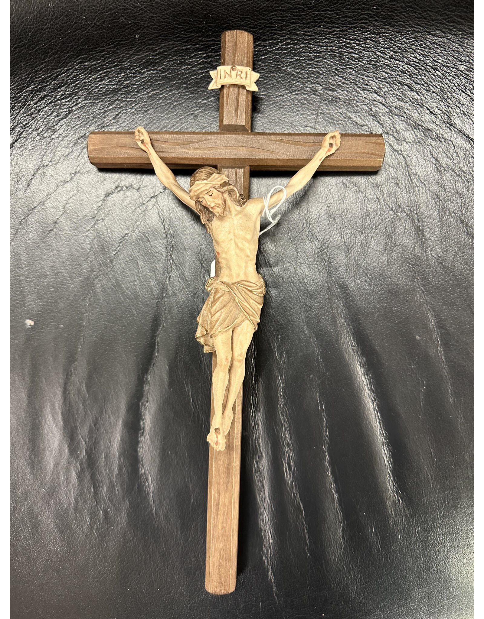 Pema Crucifix -Siena Corpus, 3-Wood Stain, Dark Stain Cross