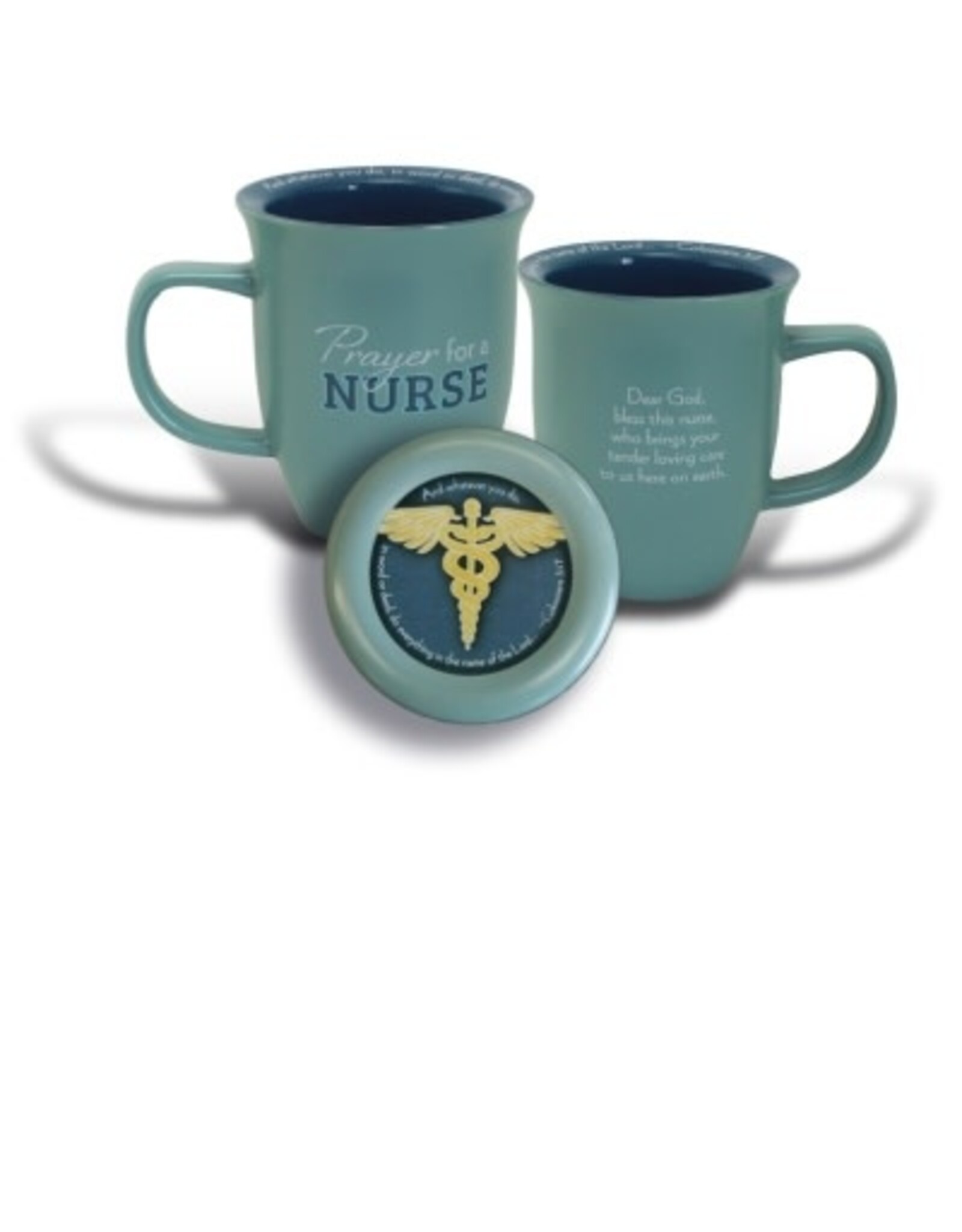 Abbey & CA Gift Mug - Blue Nurse Prayer Mug with Coaster