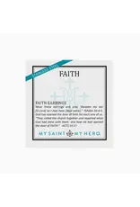 My Saint My Hero Earrings - Faith Petite Cross Hoop Earrings