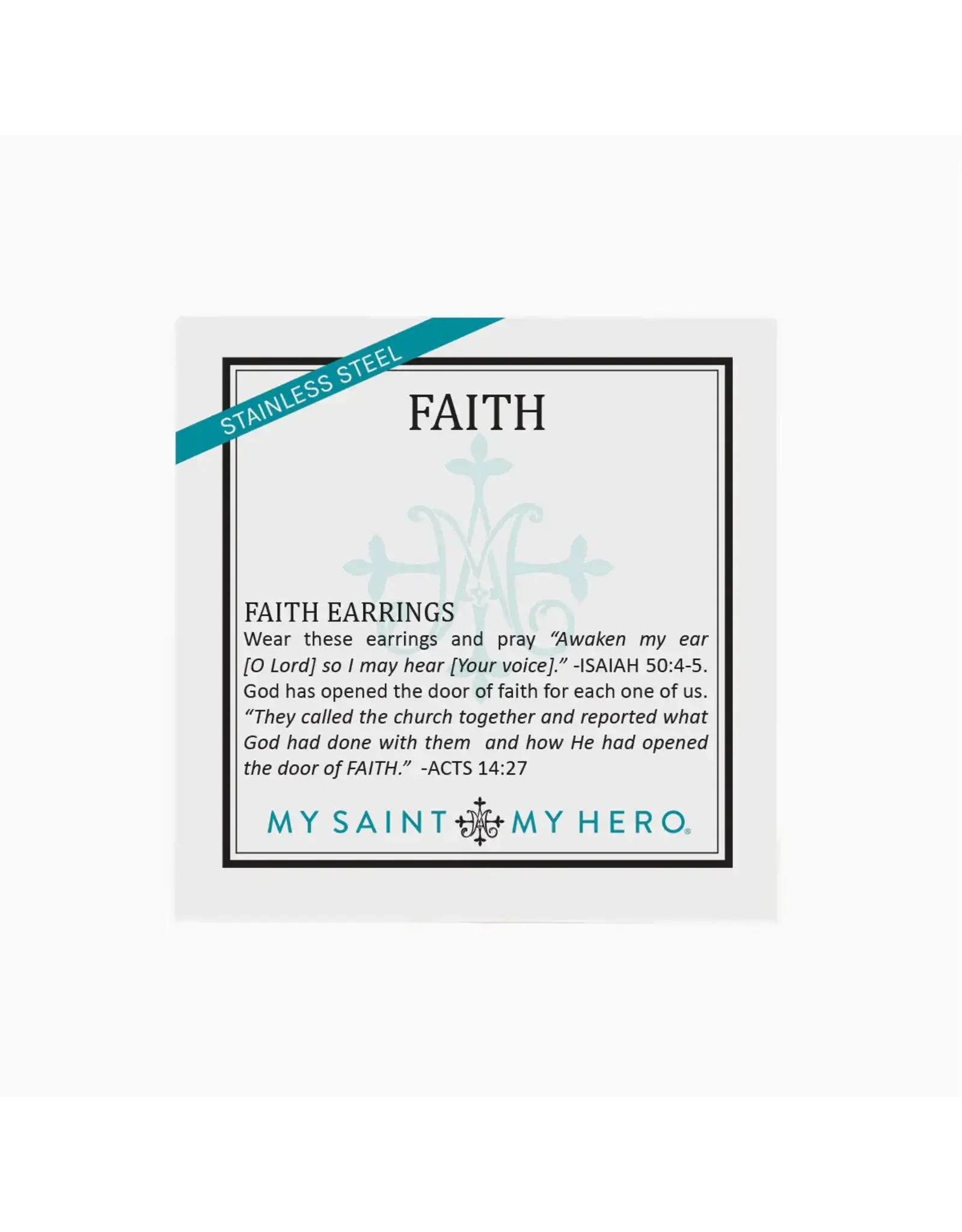 My Saint My Hero Earrings - Faith Petite Cross Hoop Earrings