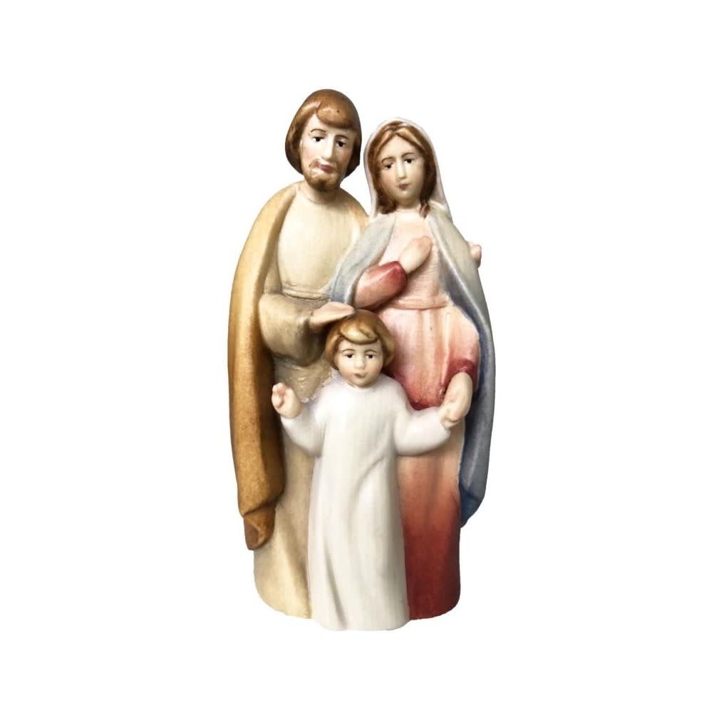Statue Holy Family Standing Wood Carved Color (12cm) Reilly #39 s