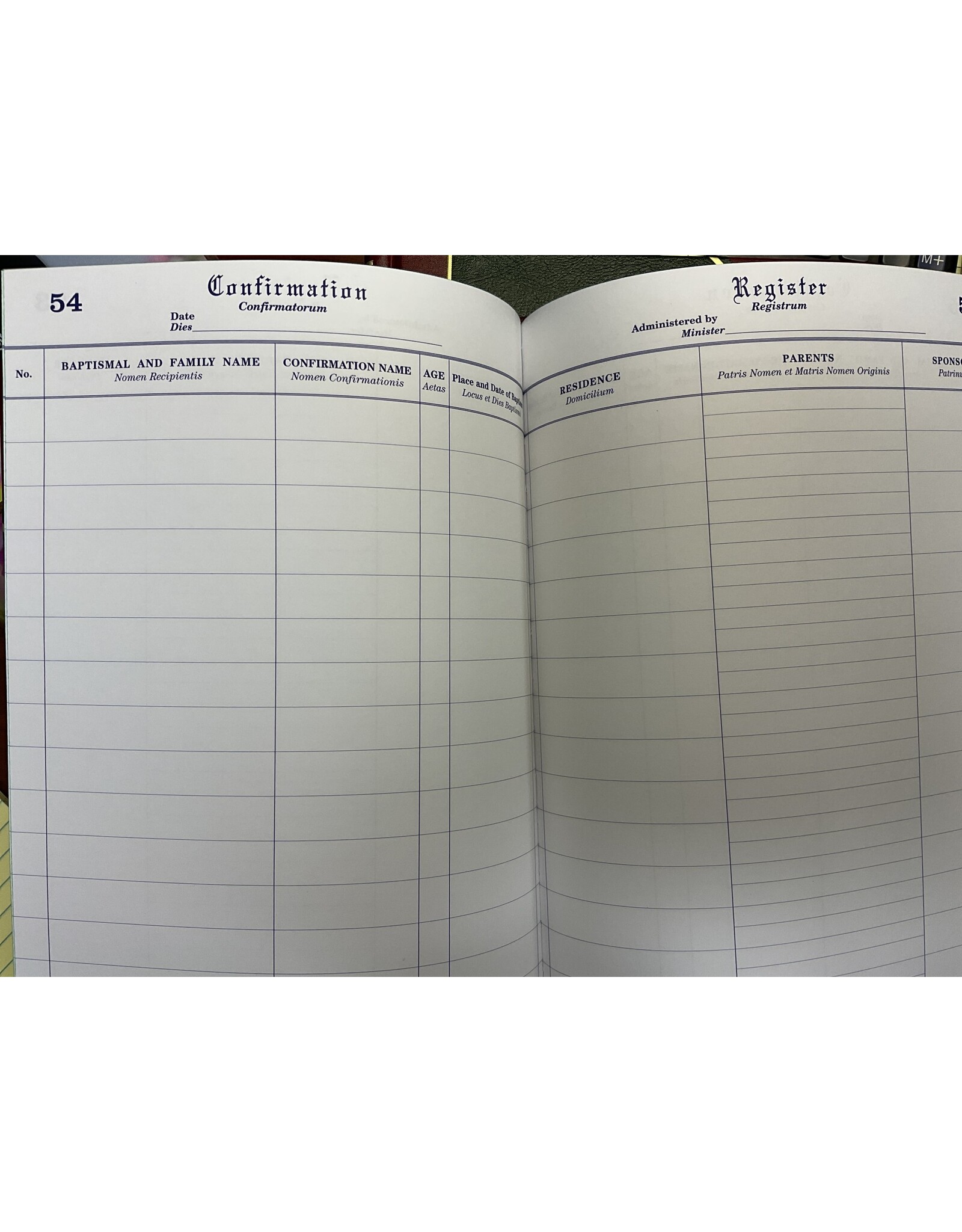 Remey, F.J. Standard Confirmation Register - 2000 Entries