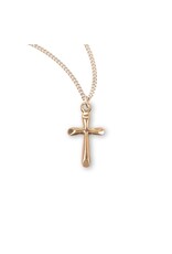 HMH Cross Medal - High Polished, Gold over Sterling Silver, 18" Chain