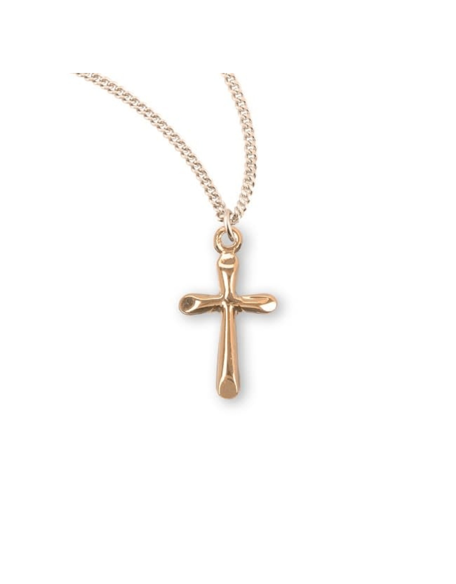HMH Cross Medal - High Polished, Gold over Sterling Silver, 18" Chain