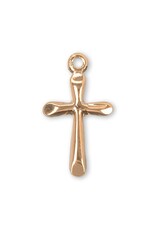 HMH Cross Medal - High Polished, Gold over Sterling Silver, 18" Chain
