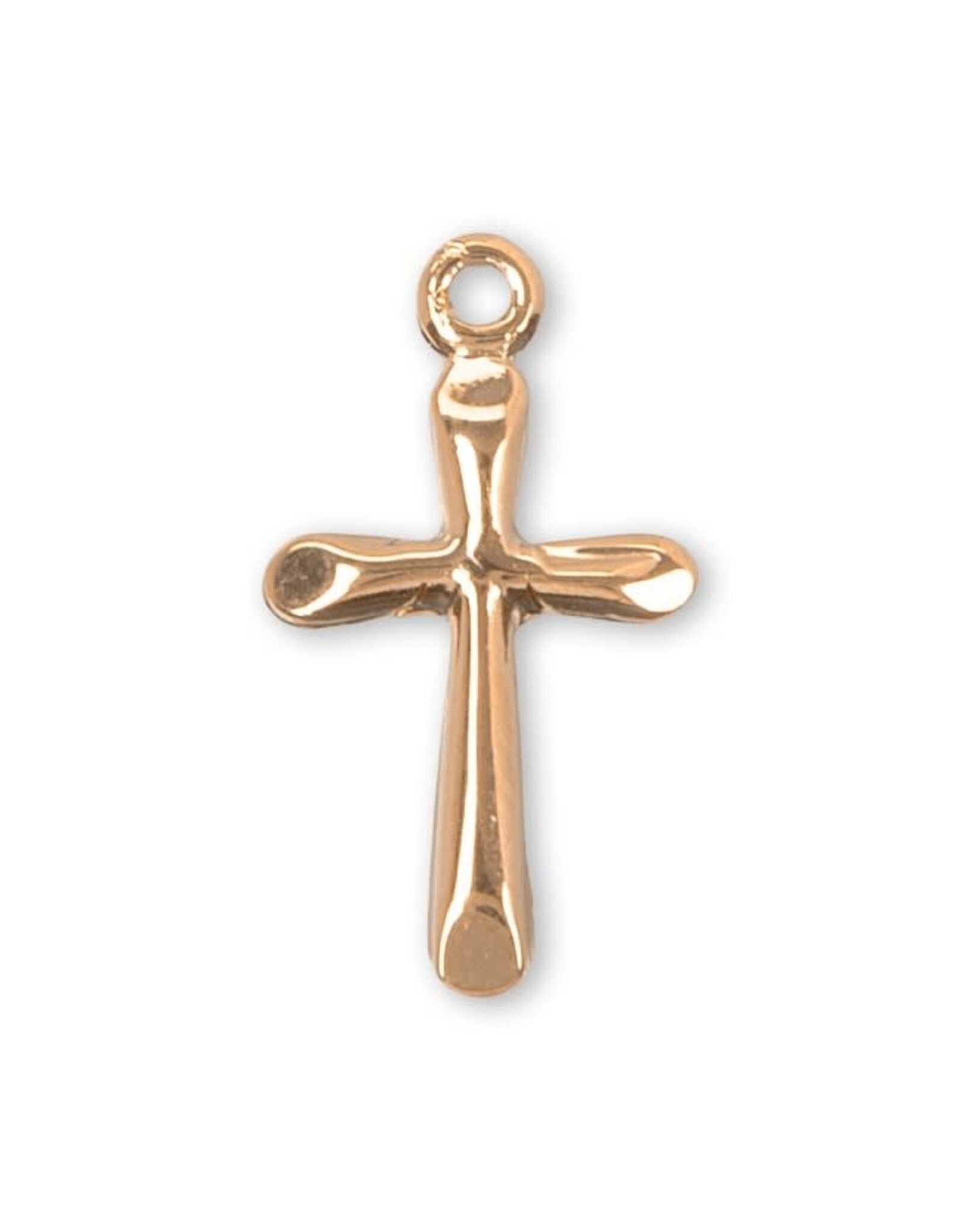 HMH Cross Medal - High Polished, Gold over Sterling Silver, 18" Chain