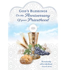 Greetings of Faith Card - Priest Ordination Anniversary, Richly Blessed