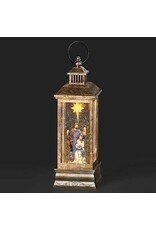 Roman LED Swirl Nativity Bronze Lantern