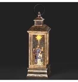 Roman LED Swirl Nativity Bronze Lantern