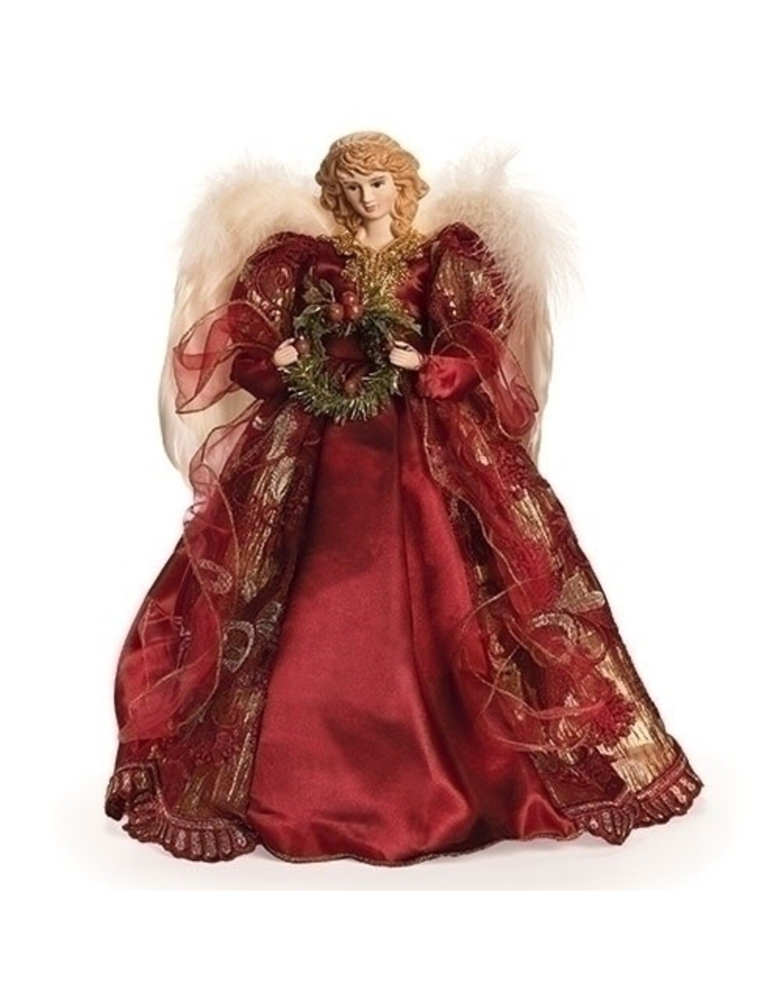 Roman Tree Topper - Angel, Burgundy with Gold Accents