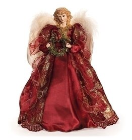 Roman Tree Topper - Angel, Burgundy with Gold Accents