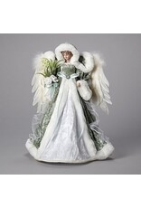 Roman Tree Topper - Angel, Green, White Velvet Dress