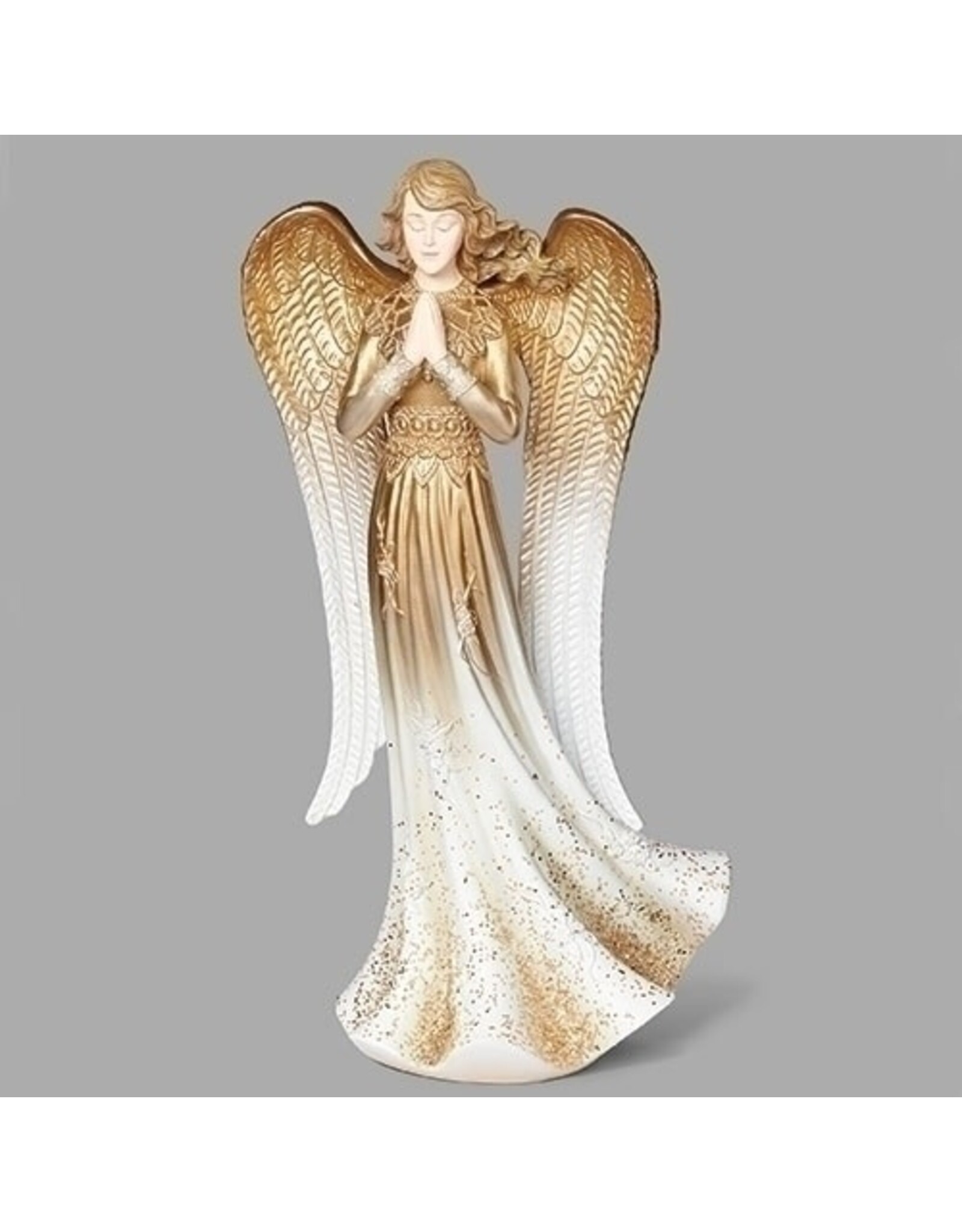 Roman Angel Figurine, Gold Sparkle