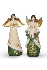 Roman Angel Figurine, Green & Gold Detail