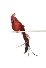 Roman Ornament - Cardinal, Red Glitter, Clip-On