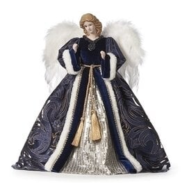 Roman Tree Topper - Angel, Navy, Silver & Gold Detail