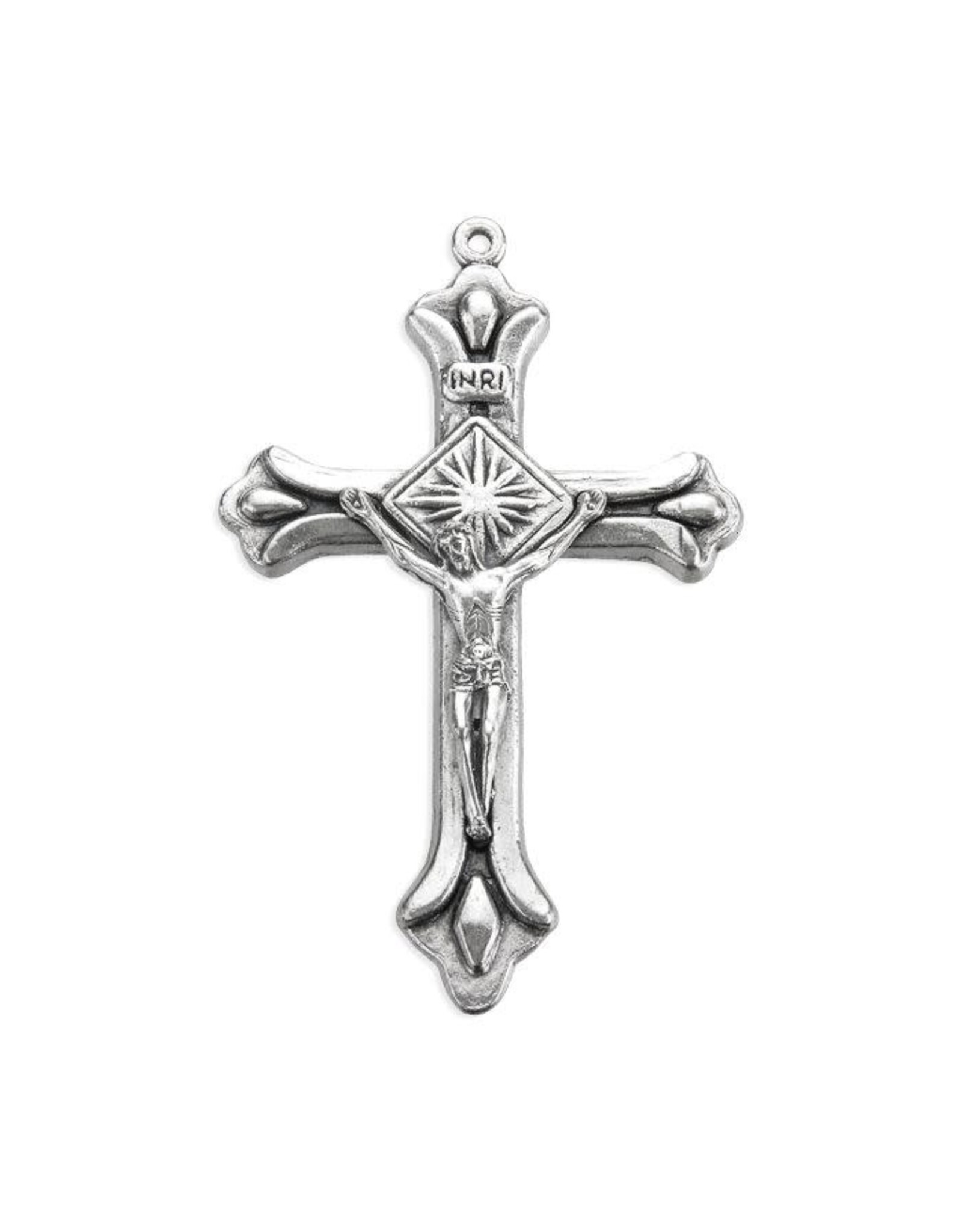 Hirten Crucifix Metal 2" Oxidized Silver
