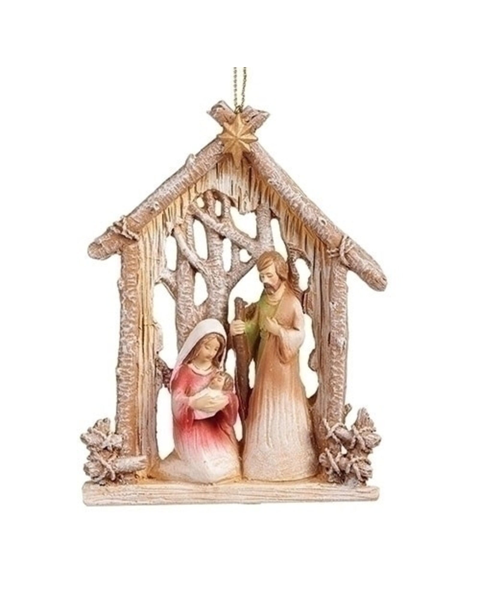 Roman Ornament - Holy Family Under Birch Stable