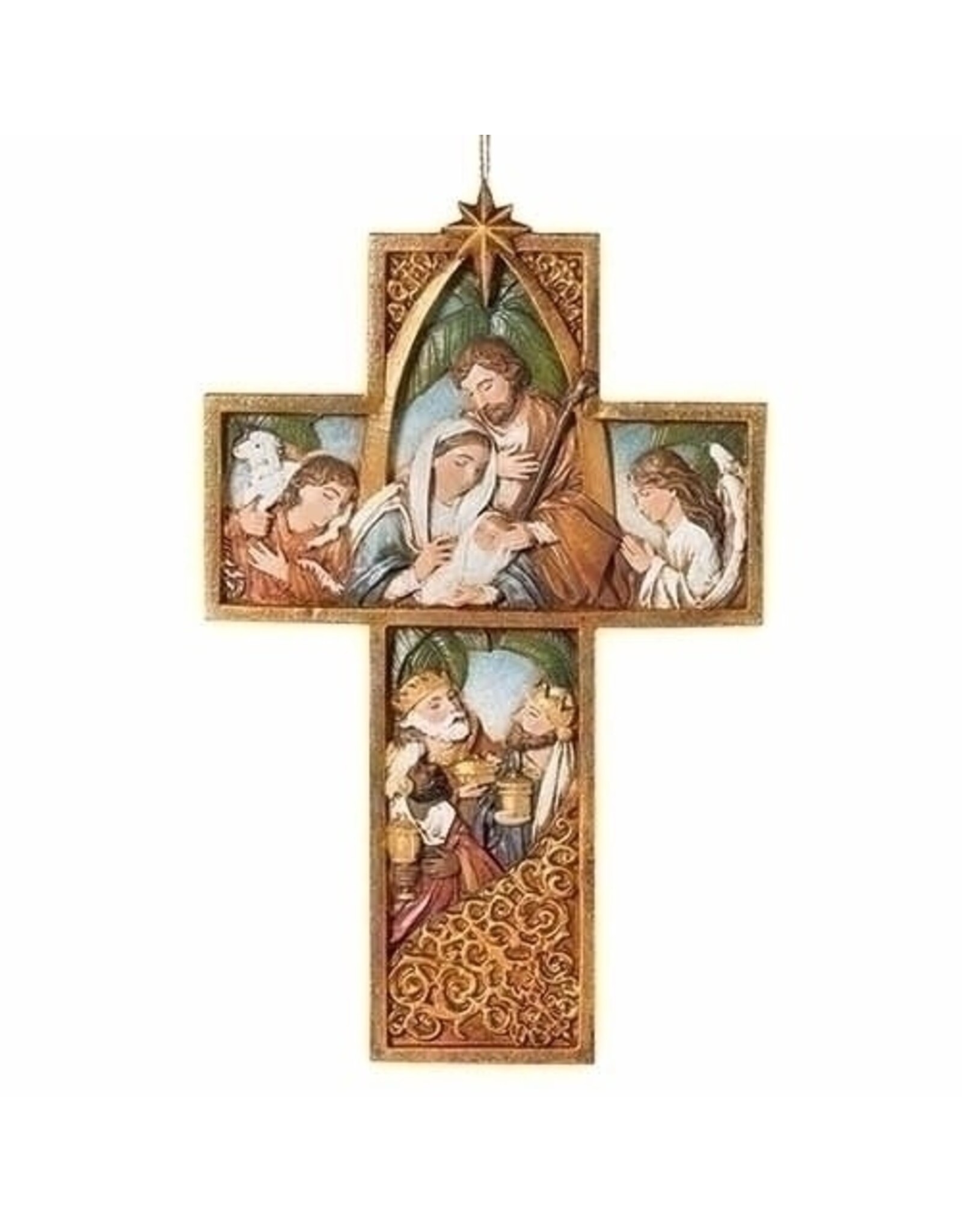 Roman Ornament - Nativity Cross, Gold Corner Motif