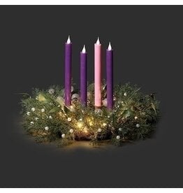 Roman Advent Wreath (Candleholder) Lighted Pine/Silver