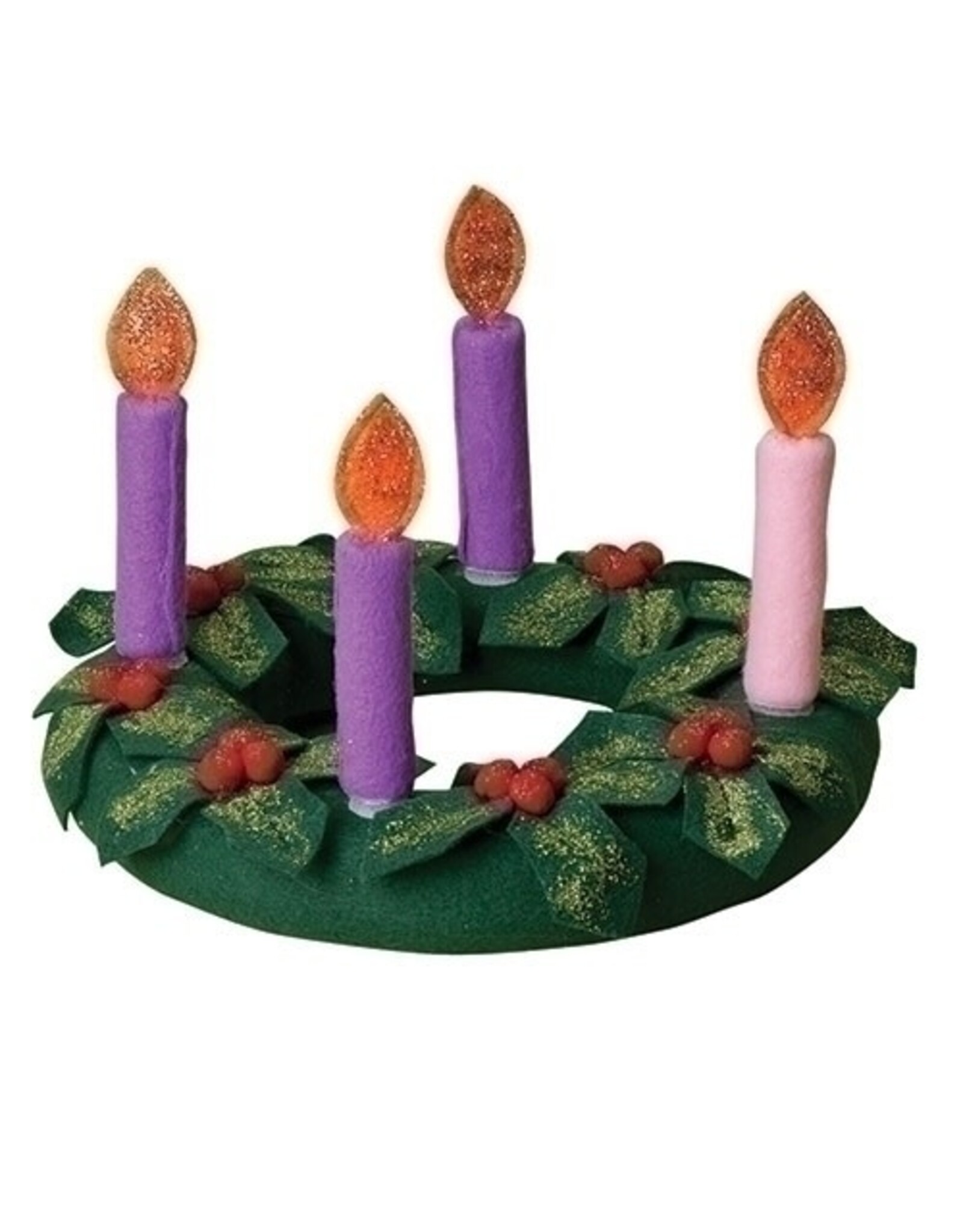 Roman Fabric Advent Wreath with Hook/Loop Candles