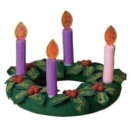 Roman Fabric Advent Wreath with Hook/Loop Candles