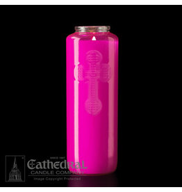 Cathedral Candle 6-Day Rose (Pink) Glass Candles (12)