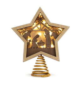 Demdaco Tree Topper - Nativity Lit Star