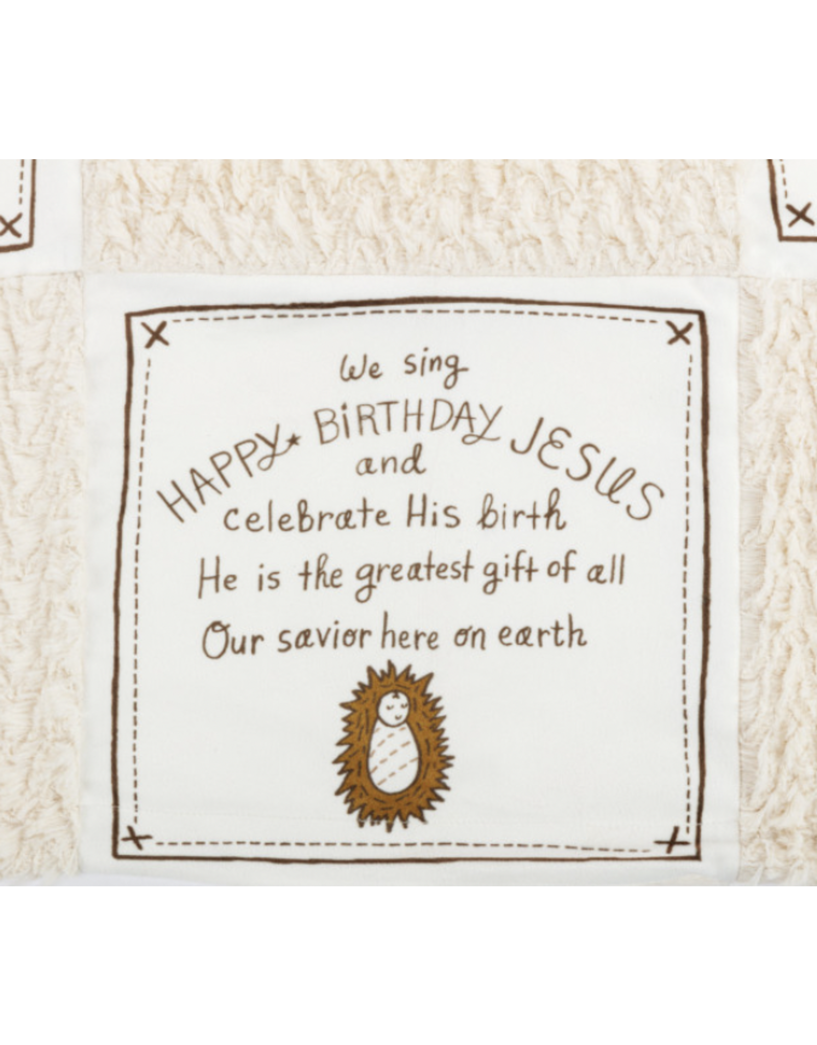 Demdaco Happy Birthday Jesus Patchwork Blanket (Christmas)