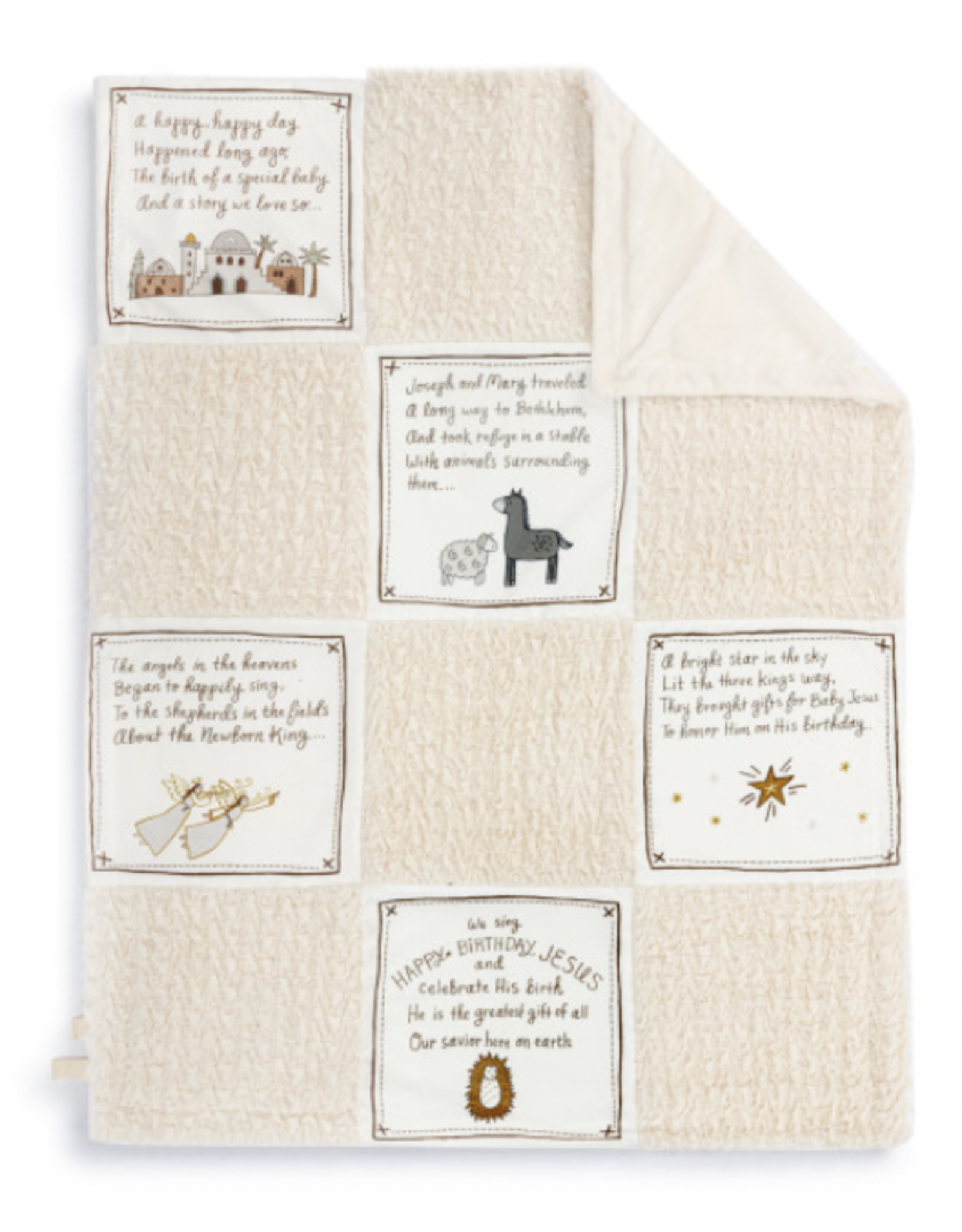 Demdaco Happy Birthday Jesus Patchwork Blanket (Christmas)