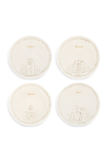 Christmas Journey Ceramic Nativity Appetizer Plates (Set of 4)