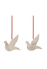 Here Comes Santa Claus Dove Ornament Set, One to Keep One to Share