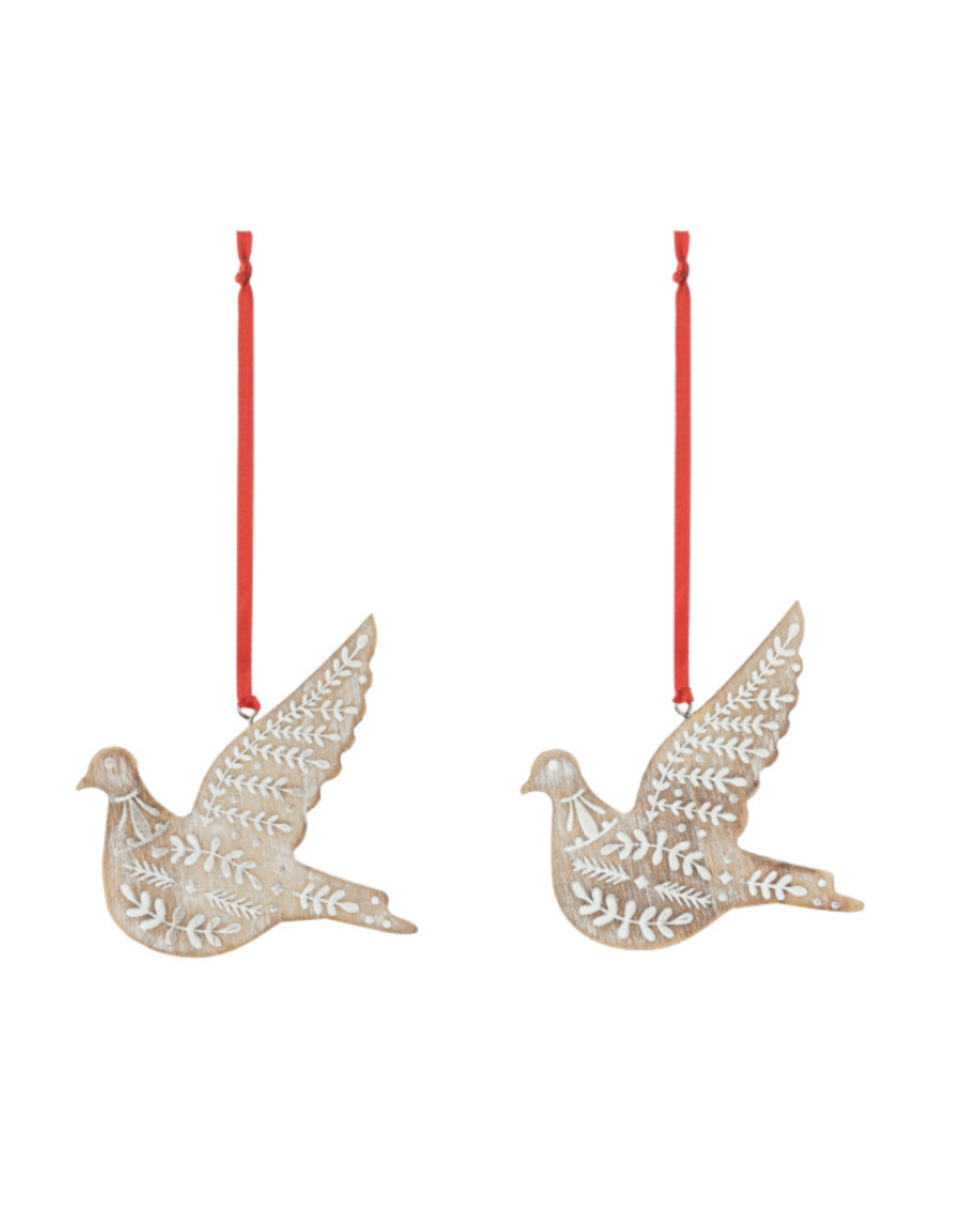 Here Comes Santa Claus Dove Ornament Set, One to Keep One to Share