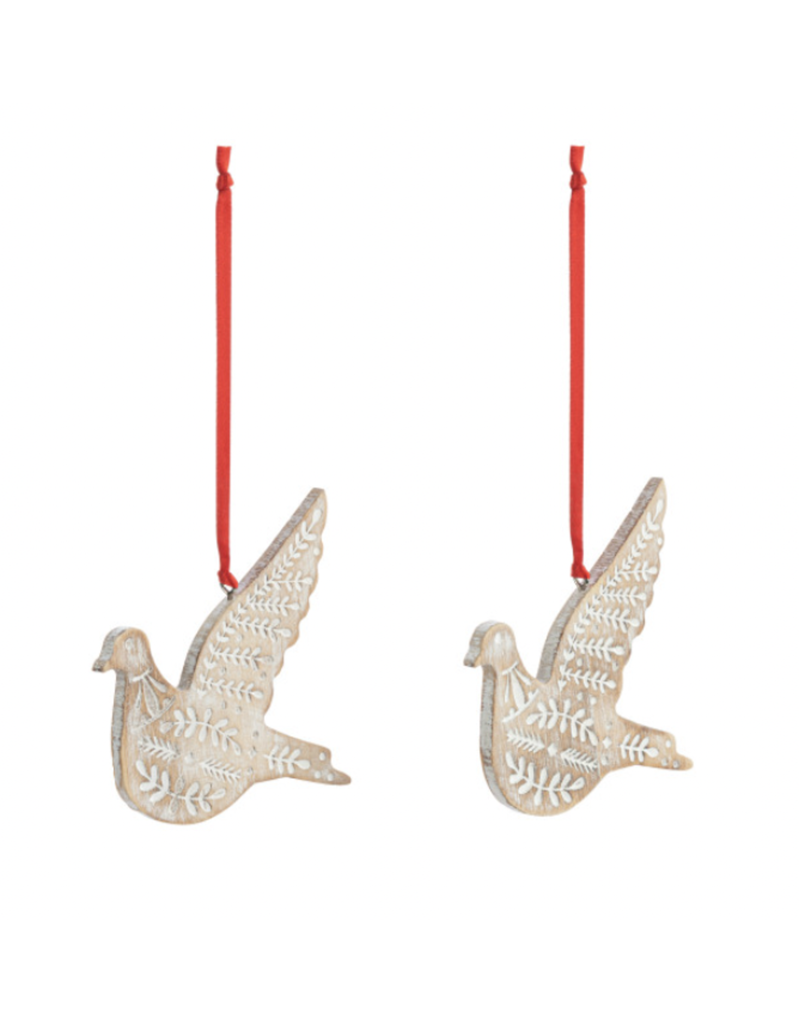 Here Comes Santa Claus Dove Ornament Set, One to Keep One to Share