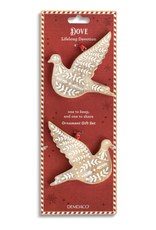 Here Comes Santa Claus Dove Ornament Set, One to Keep One to Share