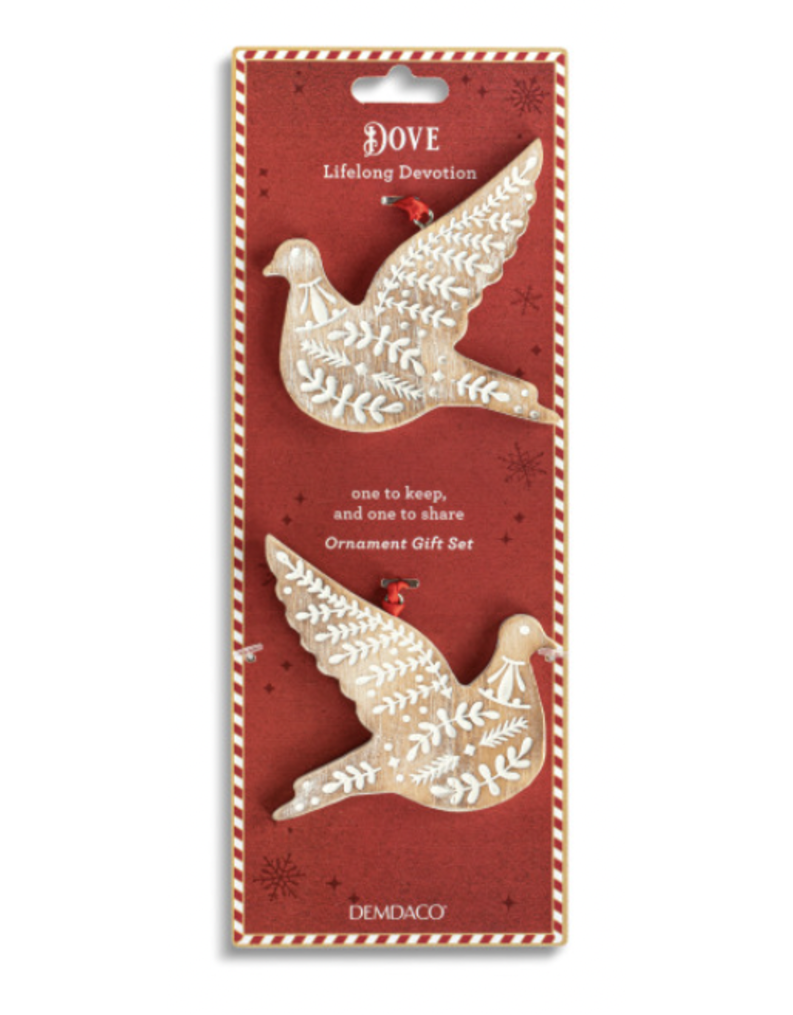 Here Comes Santa Claus Dove Ornament Set, One to Keep One to Share